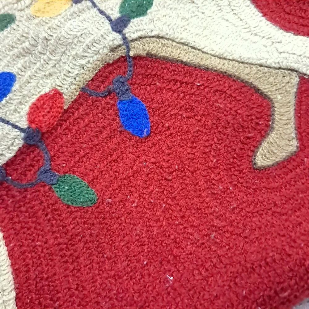 Pottery Barn Christmas‎ Dog String Lights Pillowcase Sham red pillow case 16x26